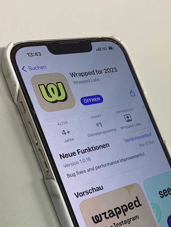 Die App Wrapped im Applestore